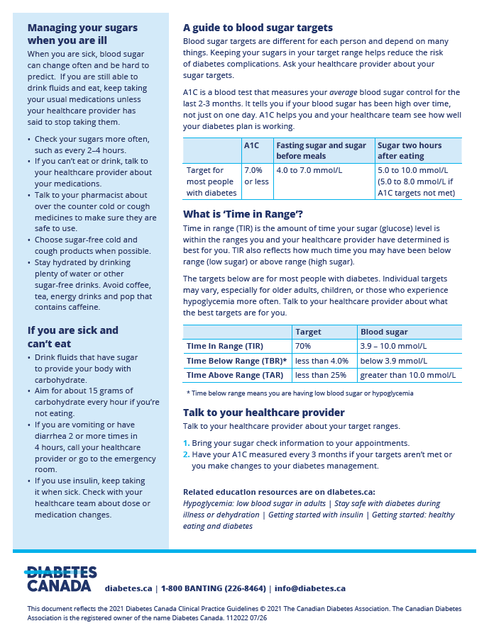 Checking Sugar Levels (formally known as Managing your Blood Sugar)