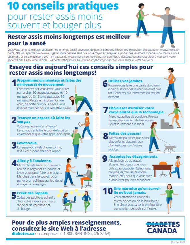 Reduce Sedentary Time Infographic (French)