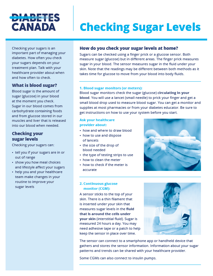 Checking Sugar Levels (formally known as Managing your Blood Sugar)