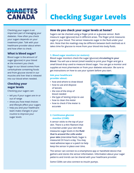 Checking Sugar Levels (formally known as Managing your Blood Sugar)