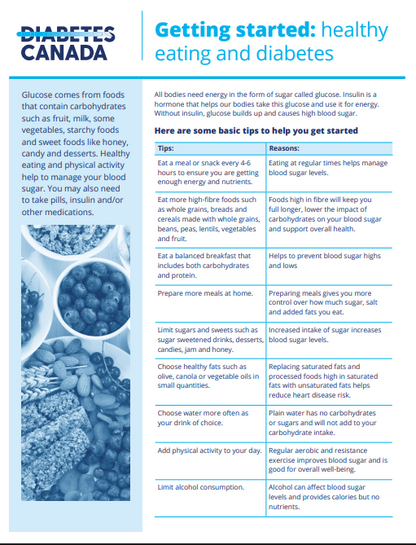 Getting started: healthy eating and diabetes (formerly known as Just the Basics)
