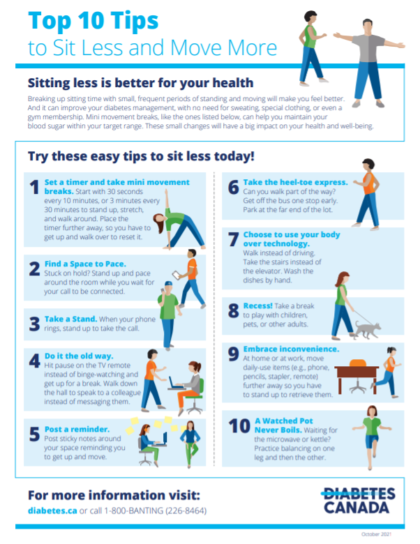 Reduce Sedentary Time Infographic