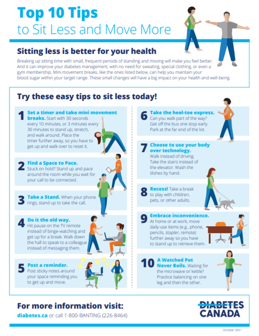 Reduce Sedentary Time Infographic