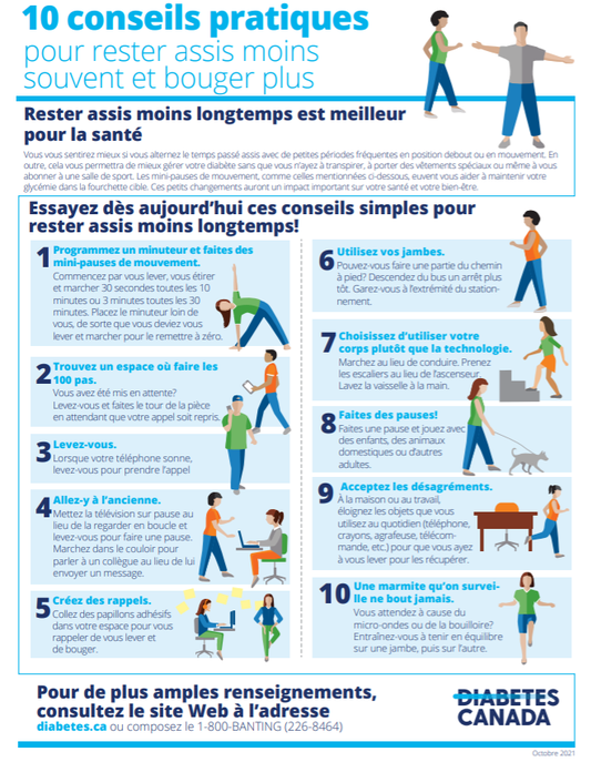 Reduce Sedentary Time Infographic (French)